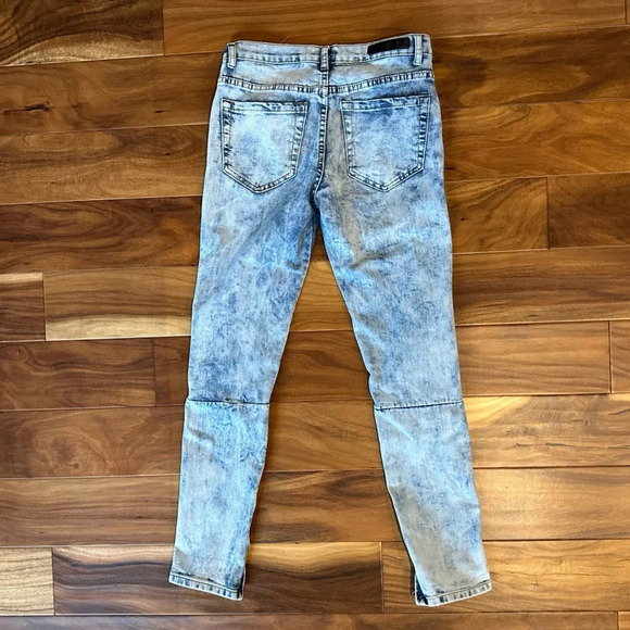 CJ Black Vintage Bleached Zip Ankle Skinny Flex Jeans size 28/30 - Picture 5 of 6